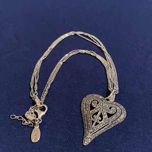 Suspicion marcasite heart necklace